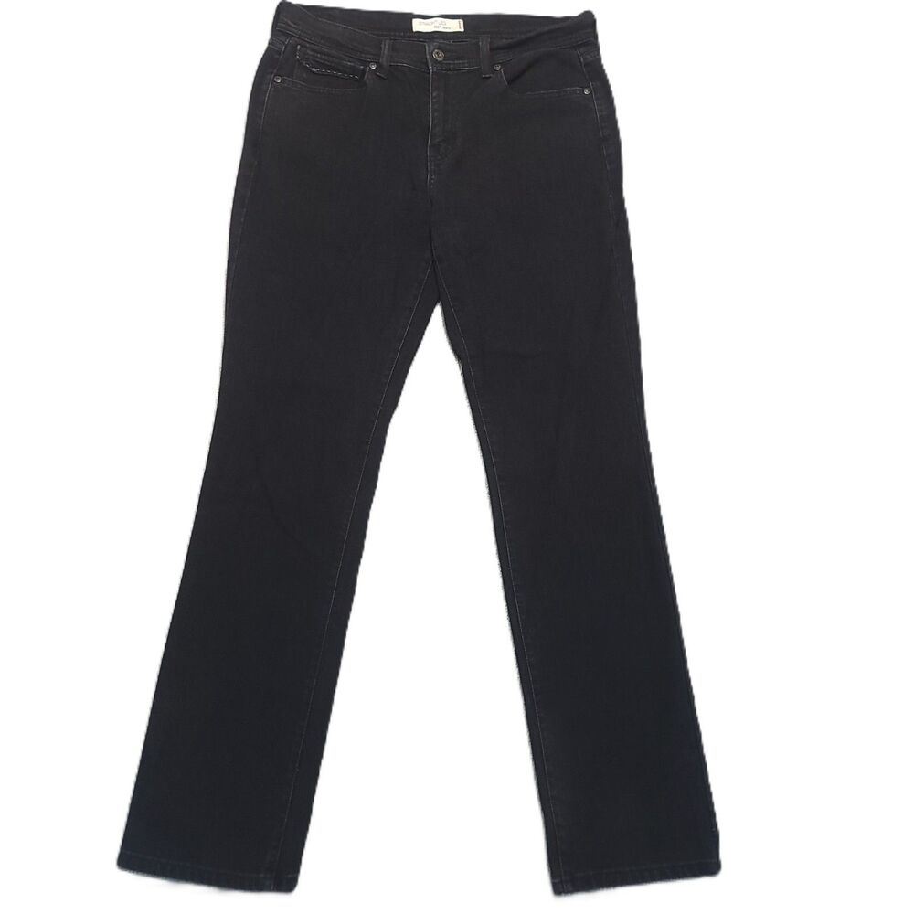 Levis 505 Straight Leg Jeans Womens 8 L Mid Rise Stretch Black Denim